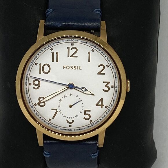 Fossil Everyday Muse ES4062 Women's Blue Leather Analog Dial Quartz Watch OP841 - Picture 2 of 12